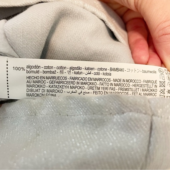 Zara 100% Cotton Denim Romper in Metallic Silver Gray New Without Tags Women’s S - Picture 5 of 9